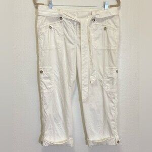 WHBM - Cargo Crop Pants by White House Black Market with sash - size 8